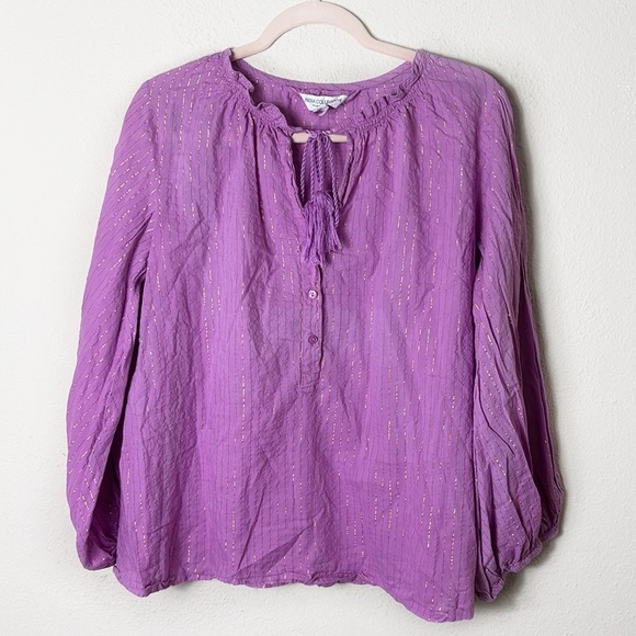 Emerson Fry India Collection Bardot Top - Pink Lurex with Gold Details size S - Picture 6 of 13